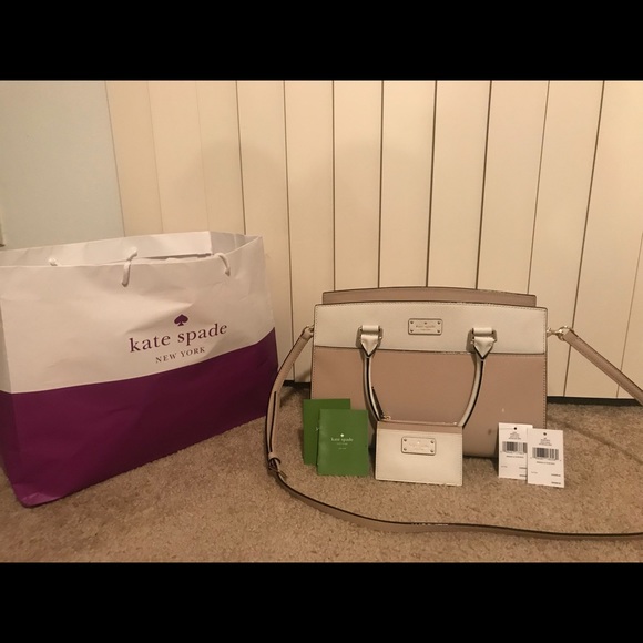 Kate Spade Grove Street Rose/Cream Handbag Set - Picture 2 of 8